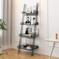 Scandinavian Style Shelf Bookcase Acrylic Bookcase for Office and Home 24.4"L x 17.7"W x 70.9"H Grey Clearhalo 'Bookcases' 'furn' 'furn_bookcases' 'Furniture' 'furniture_bookcases' 'kitchen' 'kitchen_bookcases' 'Living Room Furniture' 'Office Furniture' 4823480