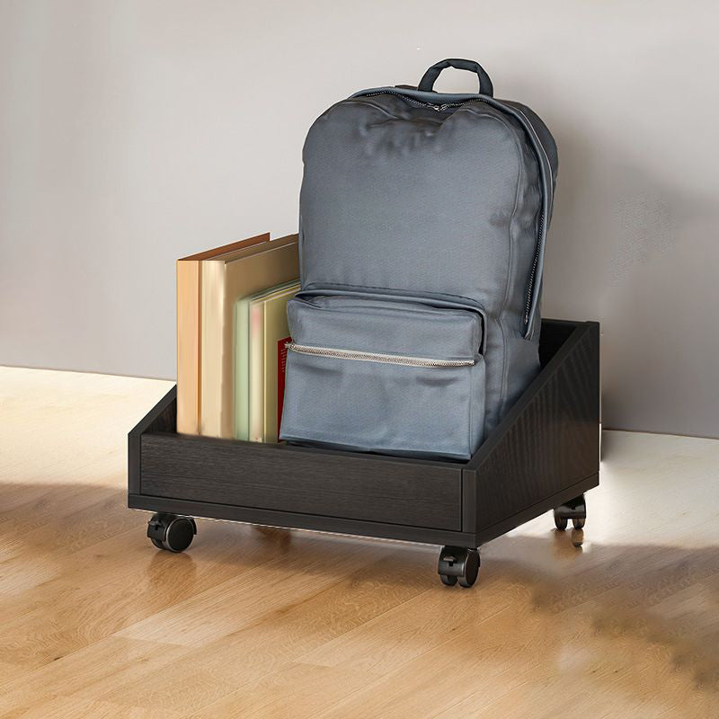 Modern Style Bookshelf Home Wooden Shelf Bookcase with Caster Wheels 15.7"L x 11.8"W x 9.4"H Black Clearhalo 'Bookcases' 'furn' 'furn_bookcases' 'Furniture' 'furniture_bookcases' 'kitchen' 'kitchen_bookcases' 'Living Room Furniture' 'Office Furniture' 4823509