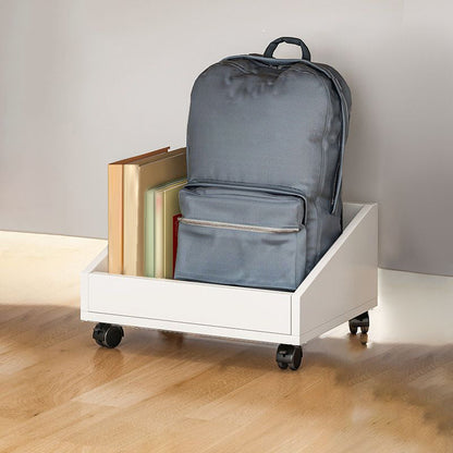 Modern Style Bookshelf Home Wooden Shelf Bookcase with Caster Wheels 15.7"L x 11.8"W x 9.4"H White Clearhalo 'Bookcases' 'furn' 'furn_bookcases' 'Furniture' 'furniture_bookcases' 'kitchen' 'kitchen_bookcases' 'Living Room Furniture' 'Office Furniture' 4823510