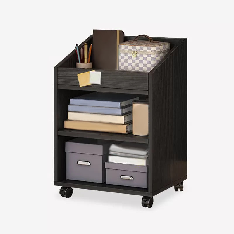 Modern Style Bookshelf Home Wooden Shelf Bookcase with Caster Wheels Clearhalo 'Bookcases' 'furn' 'furn_bookcases' 'Furniture' 'furniture_bookcases' 'kitchen' 'kitchen_bookcases' 'Living Room Furniture' 'Office Furniture' 4823517