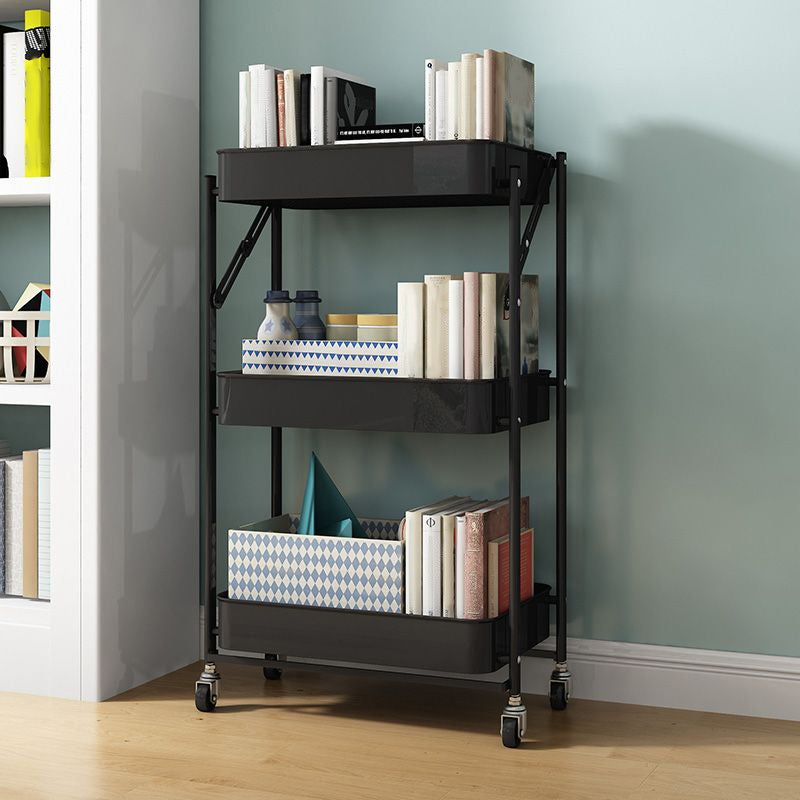 Modern Style 3-shelf Bookshelf 17.83"L Vertical Shelf Bookcase with Caster Wheels Clearhalo 'Bookcases' 'furn' 'furn_bookcases' 'Furniture' 'furniture_bookcases' 'kitchen' 'kitchen_bookcases' 'Living Room Furniture' 'Office Furniture' 4823526