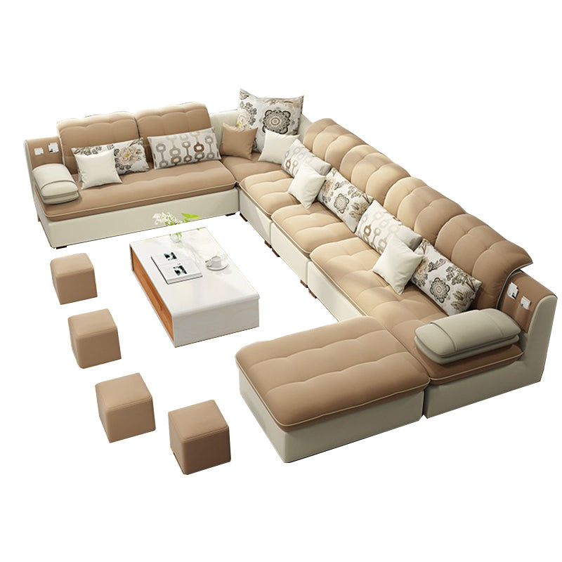 Cushion Back Pillow Top Arm Tufted Sectional Sofa Set for Living Room Velvet Coffee Clearhalo 'Furniture' 'furniture_sectionals' 'kitchen' 'kitchen_sectionals' 'Living Room Furniture' 'Sectionals' 4823556