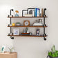 Industrial Wall Unit Bookshelf Black Iron Frame Brown Solid Wood Shelf Bookshelf Clearhalo 'Bookcases' 'furn' 'furn_bookcases' 'Furniture' 'furniture_bookcases' 'kitchen' 'kitchen_bookcases' 'Living Room Furniture' 'Office Furniture' 4826367