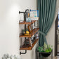 Industrial Wall Unit Bookshelf Black Iron Frame Brown Solid Wood Shelf Bookshelf Clearhalo 'Bookcases' 'furn' 'furn_bookcases' 'Furniture' 'furniture_bookcases' 'kitchen' 'kitchen_bookcases' 'Living Room Furniture' 'Office Furniture' 4826369