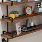 Industrial Wall Unit Bookshelf Black Iron Frame Brown Solid Wood Shelf Bookshelf Clearhalo 'Bookcases' 'furn' 'furn_bookcases' 'Furniture' 'furniture_bookcases' 'kitchen' 'kitchen_bookcases' 'Living Room Furniture' 'Office Furniture' 4826371