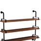 Industrial Wall Unit Bookshelf Black Iron Frame Brown Solid Wood Shelf Bookshelf Clearhalo 'Bookcases' 'furn' 'furn_bookcases' 'Furniture' 'furniture_bookcases' 'kitchen' 'kitchen_bookcases' 'Living Room Furniture' 'Office Furniture' 4826373