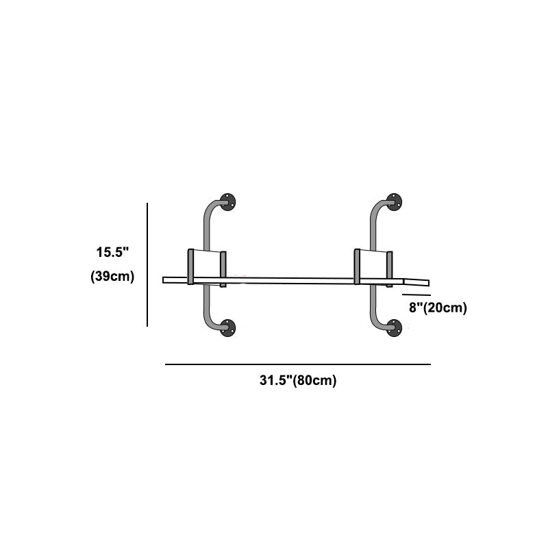Industrial Wall Unit Bookshelf Black Iron Frame Brown Solid Wood Shelf Bookshelf Clearhalo 'Bookcases' 'furn' 'furn_bookcases' 'Furniture' 'furniture_bookcases' 'kitchen' 'kitchen_bookcases' 'Living Room Furniture' 'Office Furniture' 4826378