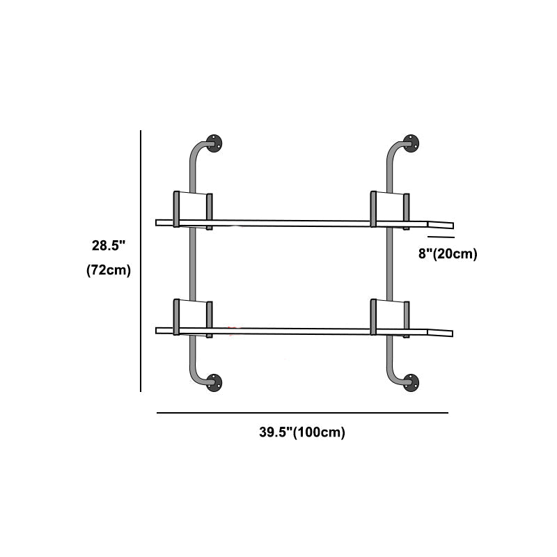 Industrial Wall Unit Bookshelf Black Iron Frame Brown Solid Wood Shelf Bookshelf Clearhalo 'Bookcases' 'furn' 'furn_bookcases' 'Furniture' 'furniture_bookcases' 'kitchen' 'kitchen_bookcases' 'Living Room Furniture' 'Office Furniture' 4826383