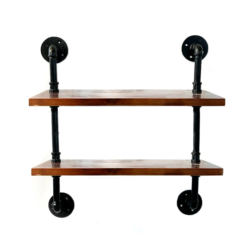 Industrial Style Bookshelf Wall Mounted Solid Wood Bookcase for Home Office 19.7"L x 7.9"W x 29.9"H Clearhalo 'Bookcases' 'furn' 'furn_bookcases' 'Furniture' 'furniture_bookcases' 'kitchen' 'kitchen_bookcases' 'Living Room Furniture' 'Office Furniture' 4826438