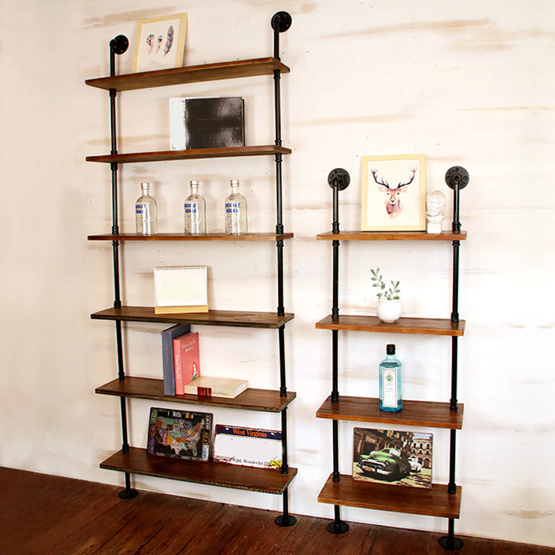Industrial Style Bookshelf Wall Mounted Solid Wood Bookcase for Home Office Clearhalo 'Bookcases' 'furn' 'furn_bookcases' 'Furniture' 'furniture_bookcases' 'kitchen' 'kitchen_bookcases' 'Living Room Furniture' 'Office Furniture' 4826439