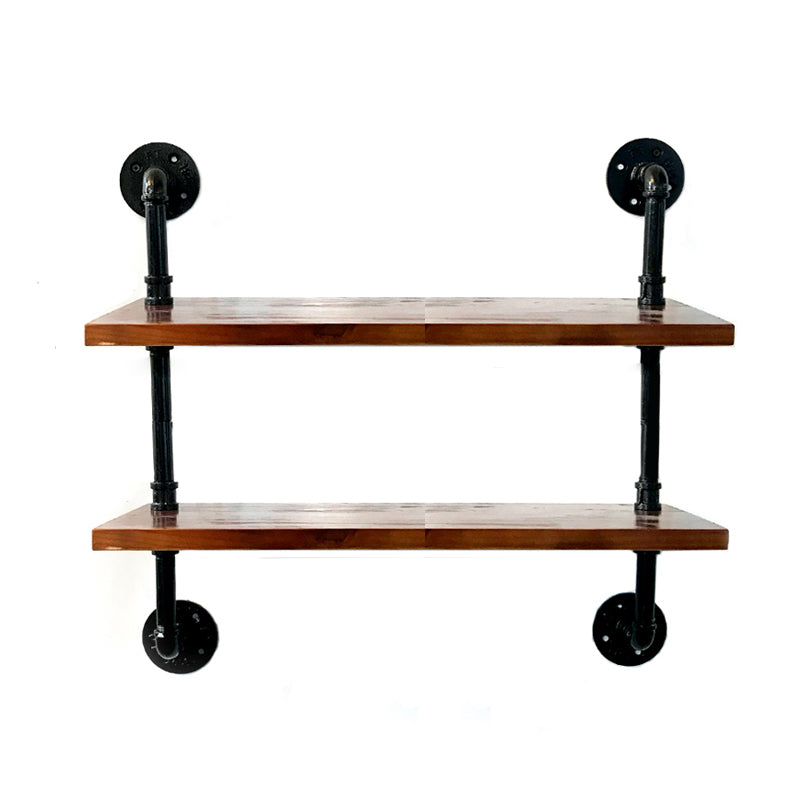 Industrial Style Bookshelf Wall Mounted Solid Wood Bookcase for Home Office 31.5"L x 7.9"W x 29.9"H Clearhalo 'Bookcases' 'furn' 'furn_bookcases' 'Furniture' 'furniture_bookcases' 'kitchen' 'kitchen_bookcases' 'Living Room Furniture' 'Office Furniture' 4826443