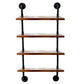 Industrial Style Bookshelf Wall Mounted Solid Wood Bookcase for Home Office 19.7"L x 7.9"W x 53.1"H Clearhalo 'Bookcases' 'furn' 'furn_bookcases' 'Furniture' 'furniture_bookcases' 'kitchen' 'kitchen_bookcases' 'Living Room Furniture' 'Office Furniture' 4826444