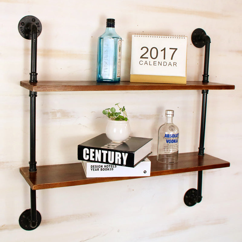 Industrial Style Bookshelf Wall Mounted Solid Wood Bookcase for Home Office Clearhalo 'Bookcases' 'furn' 'furn_bookcases' 'Furniture' 'furniture_bookcases' 'kitchen' 'kitchen_bookcases' 'Living Room Furniture' 'Office Furniture' 4826446