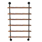 Industrial Style Bookshelf Wall Mounted Solid Wood Bookcase for Home Office 31.5"L x 7.9"W x 77.2"H Clearhalo 'Bookcases' 'furn' 'furn_bookcases' 'Furniture' 'furniture_bookcases' 'kitchen' 'kitchen_bookcases' 'Living Room Furniture' 'Office Furniture' 4826450