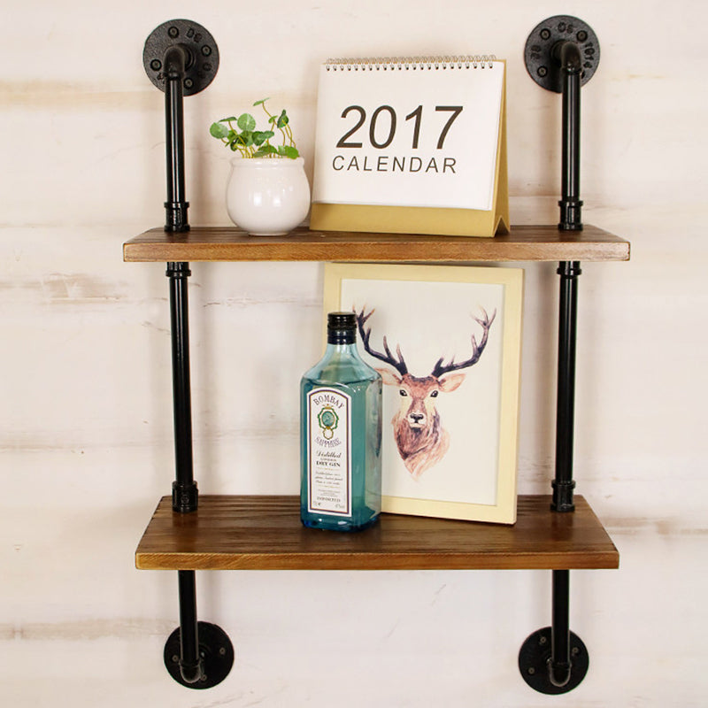 Industrial Style Bookshelf Wall Mounted Solid Wood Bookcase for Home Office Clearhalo 'Bookcases' 'furn' 'furn_bookcases' 'Furniture' 'furniture_bookcases' 'kitchen' 'kitchen_bookcases' 'Living Room Furniture' 'Office Furniture' 4826451