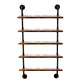 Industrial Style Bookshelf Wall Mounted Solid Wood Bookcase for Home Office 31.5"L x 7.9"W x 64.6"H Clearhalo 'Bookcases' 'furn' 'furn_bookcases' 'Furniture' 'furniture_bookcases' 'kitchen' 'kitchen_bookcases' 'Living Room Furniture' 'Office Furniture' 4826452