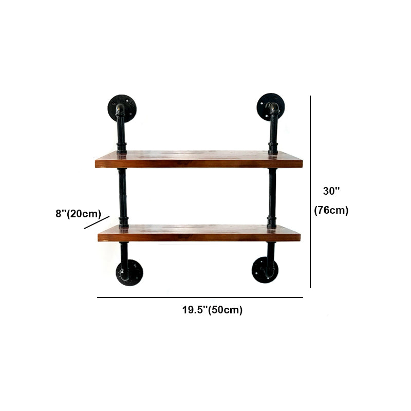 Industrial Style Bookshelf Wall Mounted Solid Wood Bookcase for Home Office Clearhalo 'Bookcases' 'furn' 'furn_bookcases' 'Furniture' 'furniture_bookcases' 'kitchen' 'kitchen_bookcases' 'Living Room Furniture' 'Office Furniture' 4826455