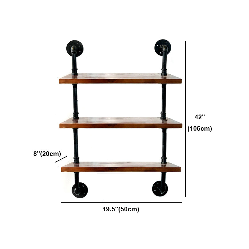 Industrial Style Bookshelf Wall Mounted Solid Wood Bookcase for Home Office Clearhalo 'Bookcases' 'furn' 'furn_bookcases' 'Furniture' 'furniture_bookcases' 'kitchen' 'kitchen_bookcases' 'Living Room Furniture' 'Office Furniture' 4826456