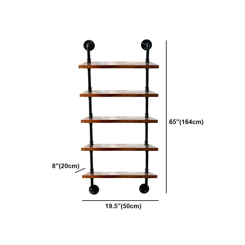 Industrial Style Bookshelf Wall Mounted Solid Wood Bookcase for Home Office Clearhalo 'Bookcases' 'furn' 'furn_bookcases' 'Furniture' 'furniture_bookcases' 'kitchen' 'kitchen_bookcases' 'Living Room Furniture' 'Office Furniture' 4826458