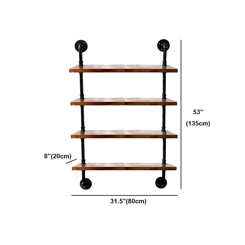 Industrial Style Bookshelf Wall Mounted Solid Wood Bookcase for Home Office Clearhalo 'Bookcases' 'furn' 'furn_bookcases' 'Furniture' 'furniture_bookcases' 'kitchen' 'kitchen_bookcases' 'Living Room Furniture' 'Office Furniture' 4826463