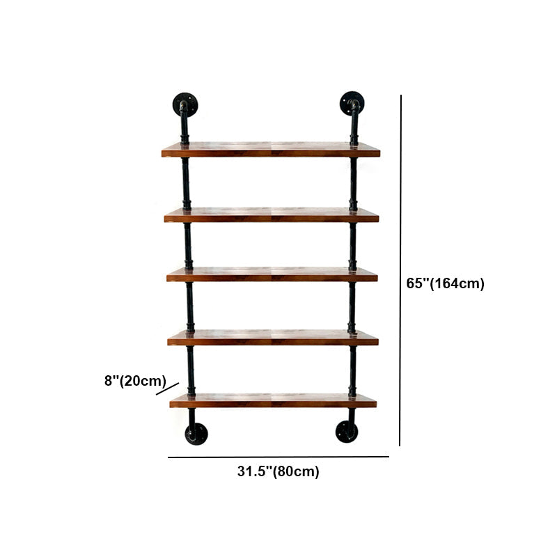 Industrial Style Bookshelf Wall Mounted Solid Wood Bookcase for Home Office Clearhalo 'Bookcases' 'furn' 'furn_bookcases' 'Furniture' 'furniture_bookcases' 'kitchen' 'kitchen_bookcases' 'Living Room Furniture' 'Office Furniture' 4826464