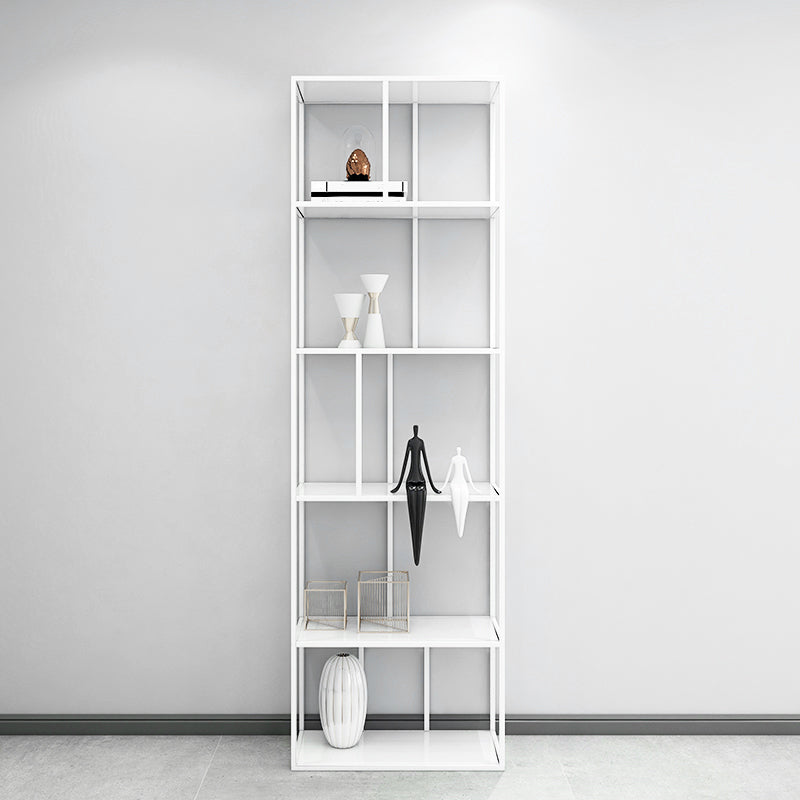 Metal Industrial Etagere Bookshelf Iron Open Vertical Bookshelf for Office White Clearhalo 'Bookcases' 'furn' 'furn_bookcases' 'Furniture' 'furniture_bookcases' 'kitchen' 'kitchen_bookcases' 'Living Room Furniture' 'Office Furniture' 4826470