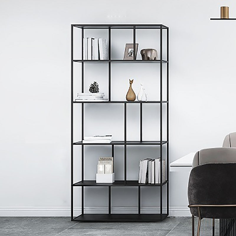 Metal Industrial Etagere Bookshelf Iron Open Vertical Bookshelf for Office Black Clearhalo 'Bookcases' 'furn' 'furn_bookcases' 'Furniture' 'furniture_bookcases' 'kitchen' 'kitchen_bookcases' 'Living Room Furniture' 'Office Furniture' 4826474