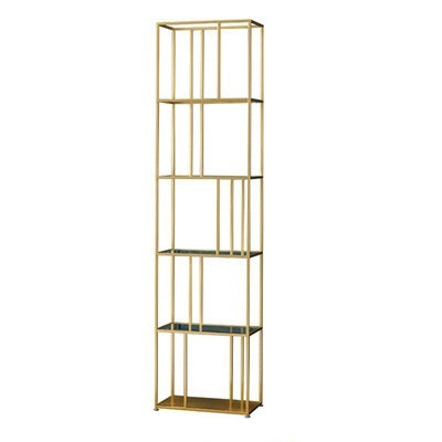 Metal Industrial Etagere Bookshelf Iron Open Vertical Bookshelf for Office Gold Clearhalo 'Bookcases' 'furn' 'furn_bookcases' 'Furniture' 'furniture_bookcases' 'kitchen' 'kitchen_bookcases' 'Living Room Furniture' 'Office Furniture' 4826478