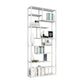 Industrial Metal Etagere Bookshelf Open Iron Bookshelf for Home Office 35.4"L x 9.8"W x 78.7"H White Clearhalo 'Bookcases' 'furn' 'furn_bookcases' 'Furniture' 'furniture_bookcases' 'kitchen' 'kitchen_bookcases' 'Living Room Furniture' 'Office Furniture' 4826499