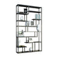 Industrial Metal Etagere Bookshelf Open Iron Bookshelf for Home Office 47.2"L x 9.8"W x 78.7"H Black Clearhalo 'Bookcases' 'furn' 'furn_bookcases' 'Furniture' 'furniture_bookcases' 'kitchen' 'kitchen_bookcases' 'Living Room Furniture' 'Office Furniture' 4826508