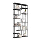 Industrial Metal Etagere Bookshelf Open Iron Bookshelf for Home Office 39.4"L x 9.8"W x 78.7"H Black Clearhalo 'Bookcases' 'furn' 'furn_bookcases' 'Furniture' 'furniture_bookcases' 'kitchen' 'kitchen_bookcases' 'Living Room Furniture' 'Office Furniture' 4826510