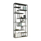 Industrial Metal Etagere Bookshelf Open Iron Bookshelf for Home Office 35.4"L x 9.8"W x 78.7"H Black Clearhalo 'Bookcases' 'furn' 'furn_bookcases' 'Furniture' 'furniture_bookcases' 'kitchen' 'kitchen_bookcases' 'Living Room Furniture' 'Office Furniture' 4826513