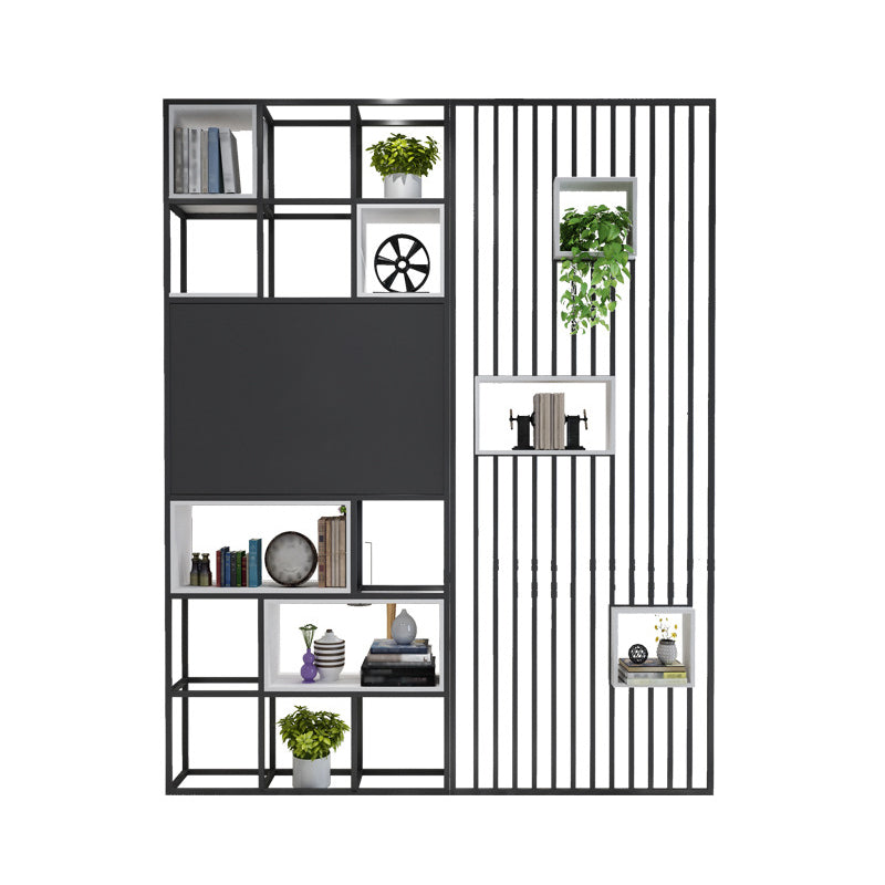 Open Back Bookshelf Industrial Style Solid Wood Bookcase for Home Office 78.7"L x 9.8"W x 82.7"H Shelves Clearhalo 'Bookcases' 'furn' 'furn_bookcases' 'Furniture' 'furniture_bookcases' 'kitchen' 'kitchen_bookcases' 'Living Room Furniture' 'Office Furniture' 4826564