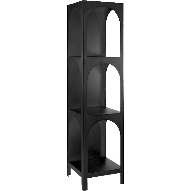 Metal Closed Back Bookshelf Scandinavian Style Bookcase for Home Office 13.8"L x 13.8"W x 55.1"H Black Clearhalo 'Bookcases' 'furn' 'furn_bookcases' 'Furniture' 'furniture_bookcases' 'kitchen' 'kitchen_bookcases' 'Living Room Furniture' 'Office Furniture' 4826583