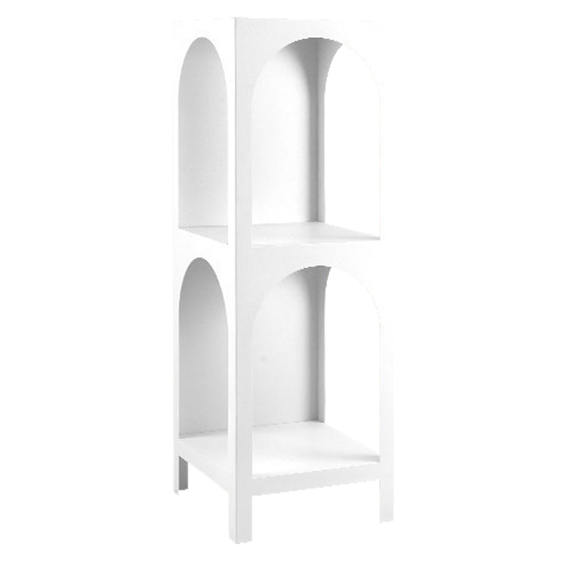 Metal Closed Back Bookshelf Scandinavian Style Bookcase for Home Office 13.8"L x 13.8"W x 39.4"H White Clearhalo 'Bookcases' 'furn' 'furn_bookcases' 'Furniture' 'furniture_bookcases' 'kitchen' 'kitchen_bookcases' 'Living Room Furniture' 'Office Furniture' 4826586