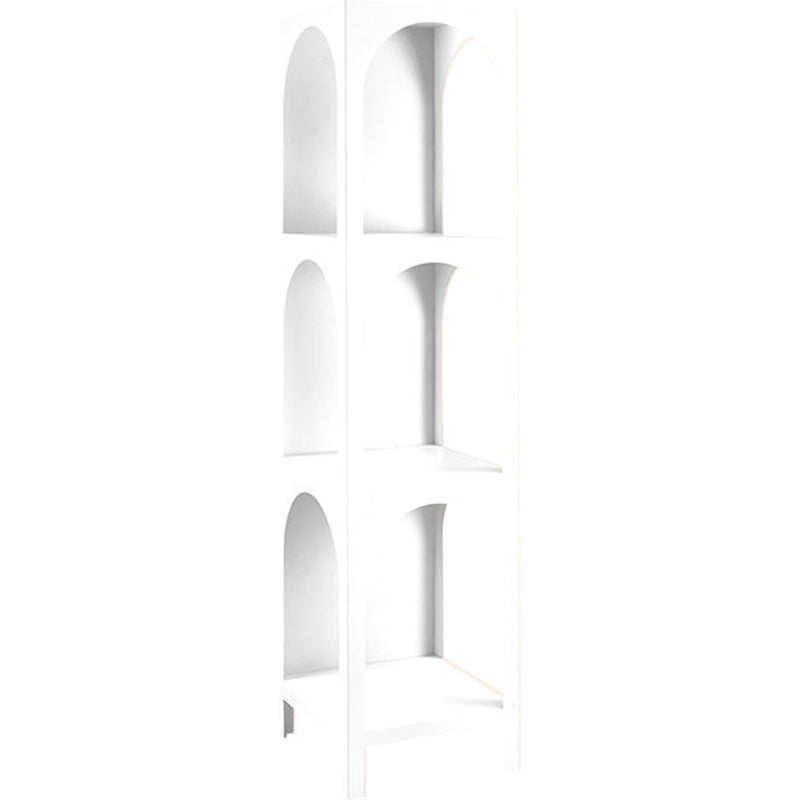 Metal Closed Back Bookshelf Scandinavian Style Bookcase for Home Office 13.8"L x 13.8"W x 55.1"H White Clearhalo 'Bookcases' 'furn' 'furn_bookcases' 'Furniture' 'furniture_bookcases' 'kitchen' 'kitchen_bookcases' 'Living Room Furniture' 'Office Furniture' 4826588