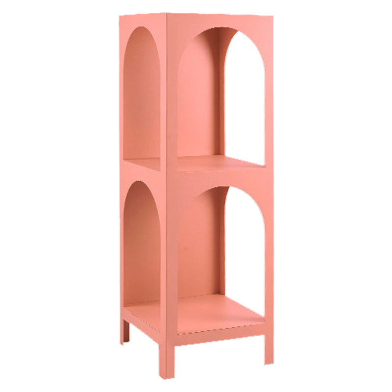 Metal Closed Back Bookshelf Scandinavian Style Bookcase for Home Office 13.8"L x 13.8"W x 39.4"H Pink Clearhalo 'Bookcases' 'furn' 'furn_bookcases' 'Furniture' 'furniture_bookcases' 'kitchen' 'kitchen_bookcases' 'Living Room Furniture' 'Office Furniture' 4826593
