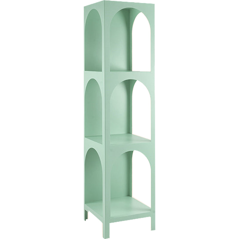 Metal Closed Back Bookshelf Scandinavian Style Bookcase for Home Office 13.8"L x 13.8"W x 55.1"H Green Clearhalo 'Bookcases' 'furn' 'furn_bookcases' 'Furniture' 'furniture_bookcases' 'kitchen' 'kitchen_bookcases' 'Living Room Furniture' 'Office Furniture' 4826601