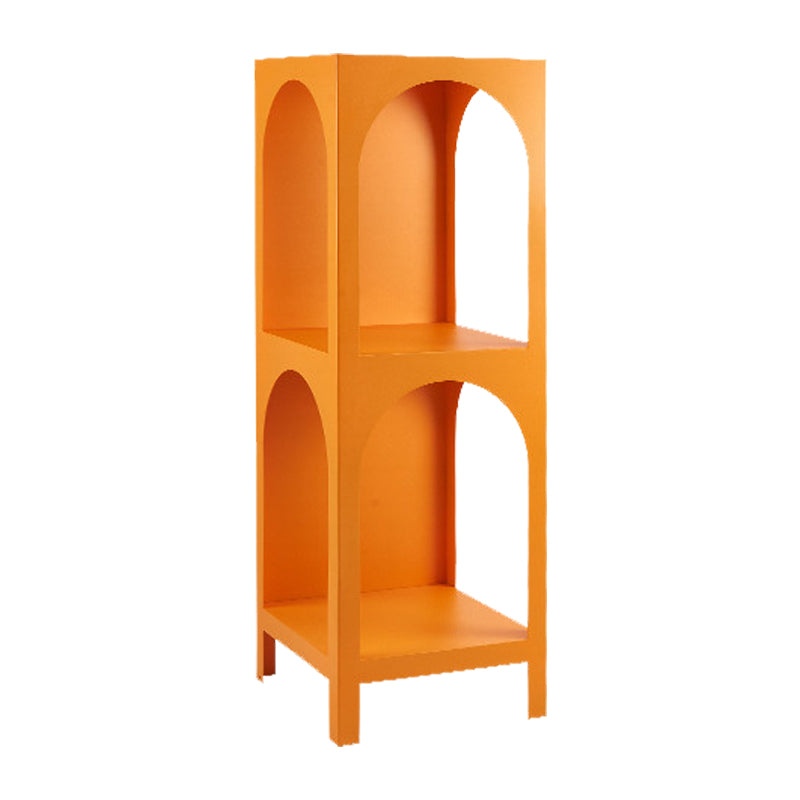 Metal Closed Back Bookshelf Scandinavian Style Bookcase for Home Office 13.8"L x 13.8"W x 39.4"H Orange Clearhalo 'Bookcases' 'furn' 'furn_bookcases' 'Furniture' 'furniture_bookcases' 'kitchen' 'kitchen_bookcases' 'Living Room Furniture' 'Office Furniture' 4826603