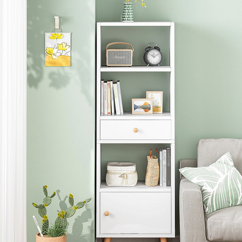 Scandinavian Manufactured Wood Standard Bookshelf Vertical Open Bookshelf with Door Clearhalo 'Bookcases' 'furn' 'furn_bookcases' 'Furniture' 'furniture_bookcases' 'kitchen' 'kitchen_bookcases' 'Living Room Furniture' 'Office Furniture' 4826610