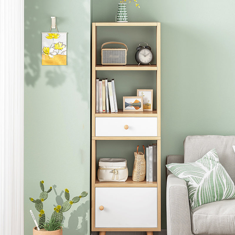 Scandinavian Manufactured Wood Standard Bookshelf Vertical Open Bookshelf with Door Clearhalo 'Bookcases' 'furn' 'furn_bookcases' 'Furniture' 'furniture_bookcases' 'kitchen' 'kitchen_bookcases' 'Living Room Furniture' 'Office Furniture' 4826613