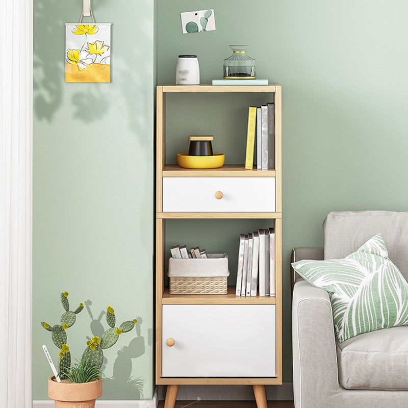 Scandinavian Manufactured Wood Standard Bookshelf Vertical Open Bookshelf with Door Clearhalo 'Bookcases' 'furn' 'furn_bookcases' 'Furniture' 'furniture_bookcases' 'kitchen' 'kitchen_bookcases' 'Living Room Furniture' 'Office Furniture' 4826615