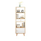 Scandinavian Manufactured Wood Standard Bookshelf Vertical Open Bookshelf with Door 19.7"L x 9.4"W x 59.1"H White-Wood Drawers Clearhalo 'Bookcases' 'furn' 'furn_bookcases' 'Furniture' 'furniture_bookcases' 'kitchen' 'kitchen_bookcases' 'Living Room Furniture' 'Office Furniture' 4826621