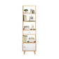 Scandinavian Manufactured Wood Standard Bookshelf Vertical Open Bookshelf with Door 15.7"L x 9.4"W x 70.9"H White-Wood Drawers Clearhalo 'Bookcases' 'furn' 'furn_bookcases' 'Furniture' 'furniture_bookcases' 'kitchen' 'kitchen_bookcases' 'Living Room Furniture' 'Office Furniture' 4826622