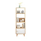 Scandinavian Manufactured Wood Standard Bookshelf Vertical Open Bookshelf with Door 15.7"L x 9.4"W x 59.1"H White-Wood Cabinets Clearhalo 'Bookcases' 'furn' 'furn_bookcases' 'Furniture' 'furniture_bookcases' 'kitchen' 'kitchen_bookcases' 'Living Room Furniture' 'Office Furniture' 4826626