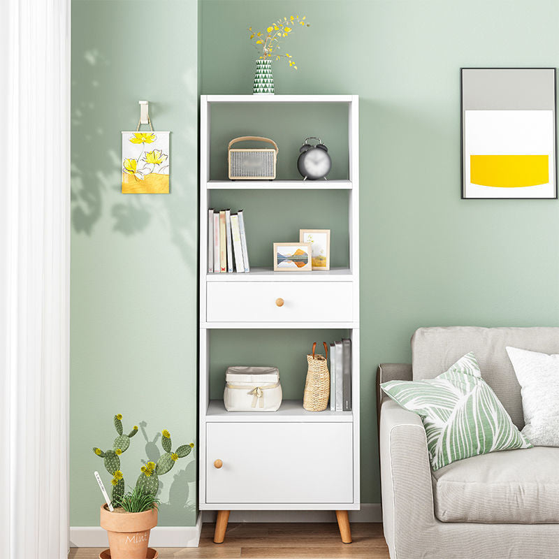 Scandinavian Manufactured Wood Standard Bookshelf Vertical Open Bookshelf with Door Clearhalo 'Bookcases' 'furn' 'furn_bookcases' 'Furniture' 'furniture_bookcases' 'kitchen' 'kitchen_bookcases' 'Living Room Furniture' 'Office Furniture' 4826627