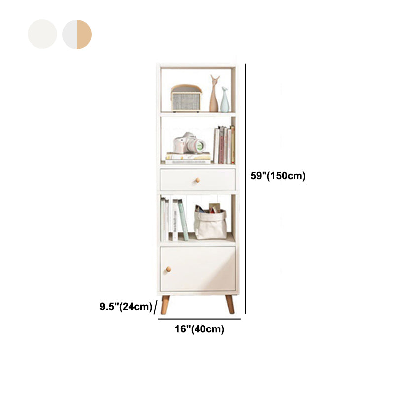 Scandinavian Manufactured Wood Standard Bookshelf Vertical Open Bookshelf with Door Clearhalo 'Bookcases' 'furn' 'furn_bookcases' 'Furniture' 'furniture_bookcases' 'kitchen' 'kitchen_bookcases' 'Living Room Furniture' 'Office Furniture' 4826630