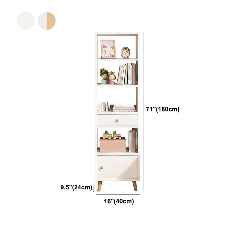 Scandinavian Manufactured Wood Standard Bookshelf Vertical Open Bookshelf with Door Clearhalo 'Bookcases' 'furn' 'furn_bookcases' 'Furniture' 'furniture_bookcases' 'kitchen' 'kitchen_bookcases' 'Living Room Furniture' 'Office Furniture' 4826631