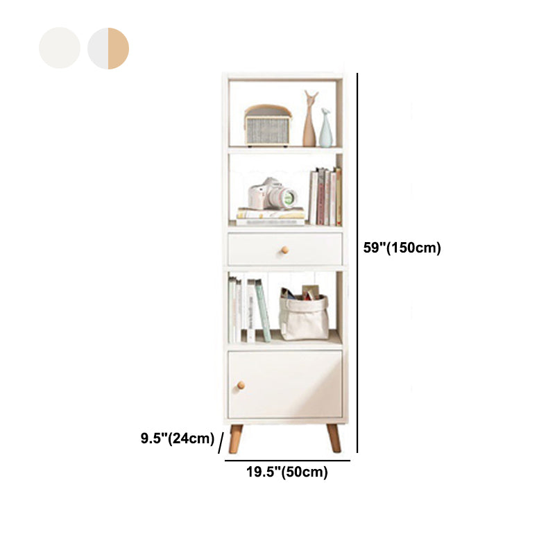 Scandinavian Manufactured Wood Standard Bookshelf Vertical Open Bookshelf with Door Clearhalo 'Bookcases' 'furn' 'furn_bookcases' 'Furniture' 'furniture_bookcases' 'kitchen' 'kitchen_bookcases' 'Living Room Furniture' 'Office Furniture' 4826632