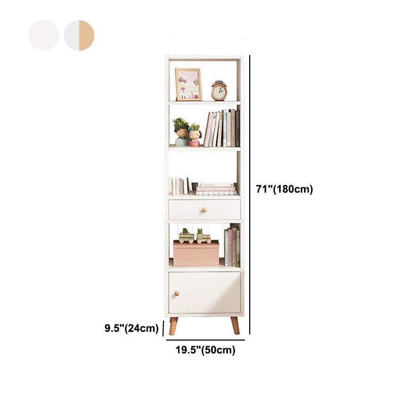 Scandinavian Manufactured Wood Standard Bookshelf Vertical Open Bookshelf with Door Clearhalo 'Bookcases' 'furn' 'furn_bookcases' 'Furniture' 'furniture_bookcases' 'kitchen' 'kitchen_bookcases' 'Living Room Furniture' 'Office Furniture' 4826633